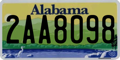 AL license plate 2AA8098