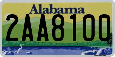 AL license plate 2AA8100
