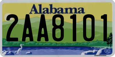 AL license plate 2AA8101