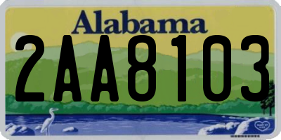 AL license plate 2AA8103