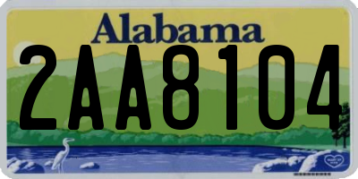 AL license plate 2AA8104