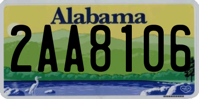 AL license plate 2AA8106
