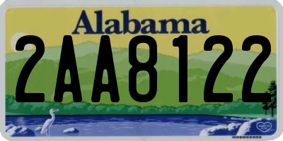 AL license plate 2AA8122