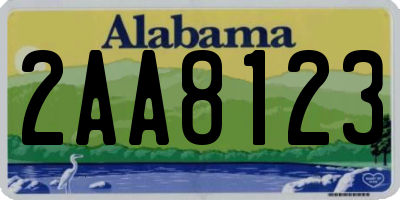 AL license plate 2AA8123