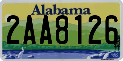AL license plate 2AA8126