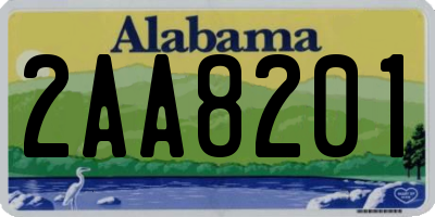 AL license plate 2AA8201
