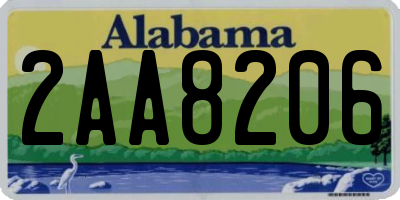AL license plate 2AA8206