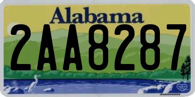AL license plate 2AA8287