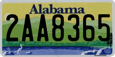 AL license plate 2AA8365
