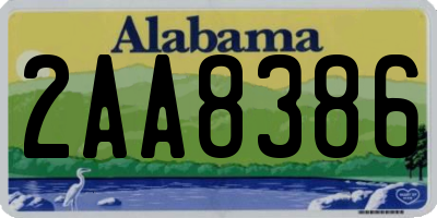 AL license plate 2AA8386