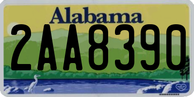AL license plate 2AA8390