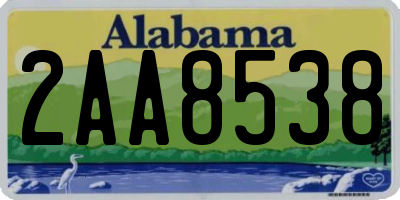 AL license plate 2AA8538
