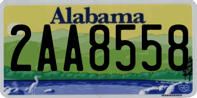 AL license plate 2AA8558