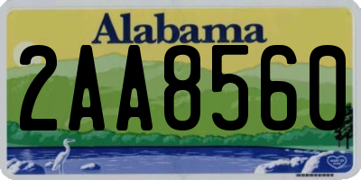 AL license plate 2AA8560