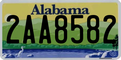 AL license plate 2AA8582
