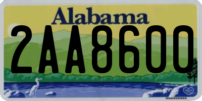AL license plate 2AA8600