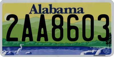 AL license plate 2AA8603