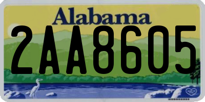 AL license plate 2AA8605