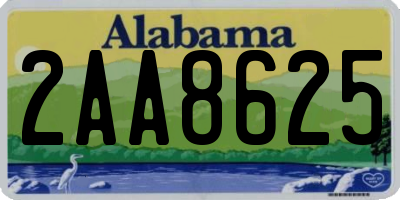 AL license plate 2AA8625