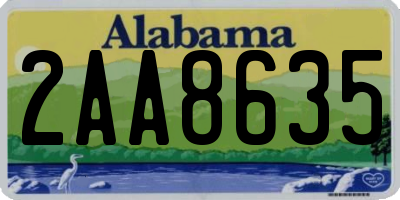 AL license plate 2AA8635