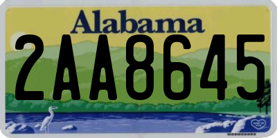 AL license plate 2AA8645