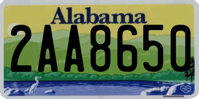 AL license plate 2AA8650