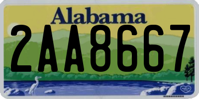 AL license plate 2AA8667