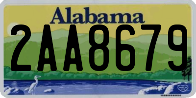 AL license plate 2AA8679