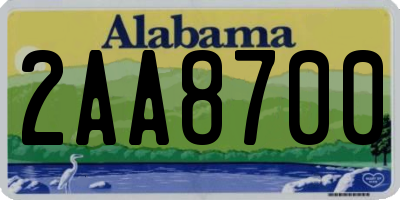 AL license plate 2AA8700
