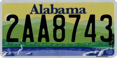 AL license plate 2AA8743