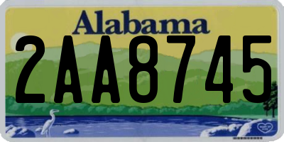 AL license plate 2AA8745