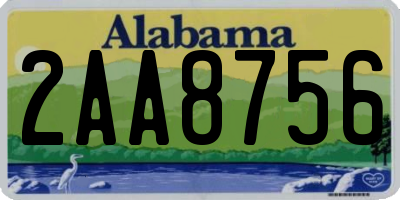 AL license plate 2AA8756