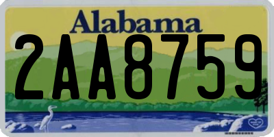 AL license plate 2AA8759