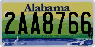 AL license plate 2AA8766