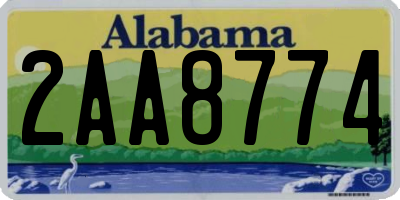 AL license plate 2AA8774