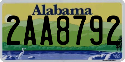 AL license plate 2AA8792