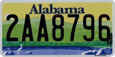 AL license plate 2AA8796