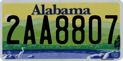 AL license plate 2AA8807