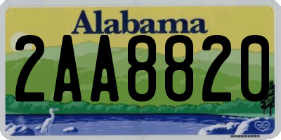 AL license plate 2AA8820