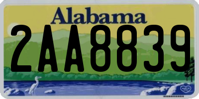 AL license plate 2AA8839