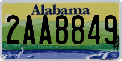 AL license plate 2AA8849