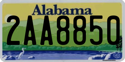 AL license plate 2AA8850