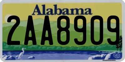 AL license plate 2AA8909