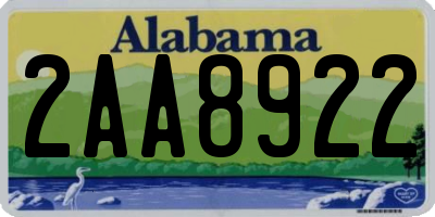 AL license plate 2AA8922