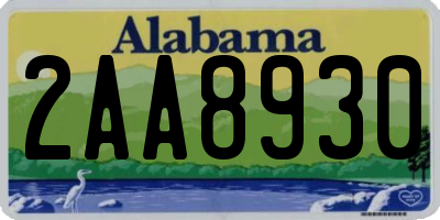 AL license plate 2AA8930