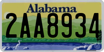 AL license plate 2AA8934