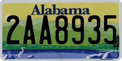 AL license plate 2AA8935