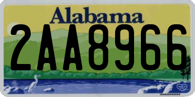 AL license plate 2AA8966