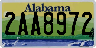 AL license plate 2AA8972