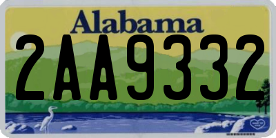 AL license plate 2AA9332